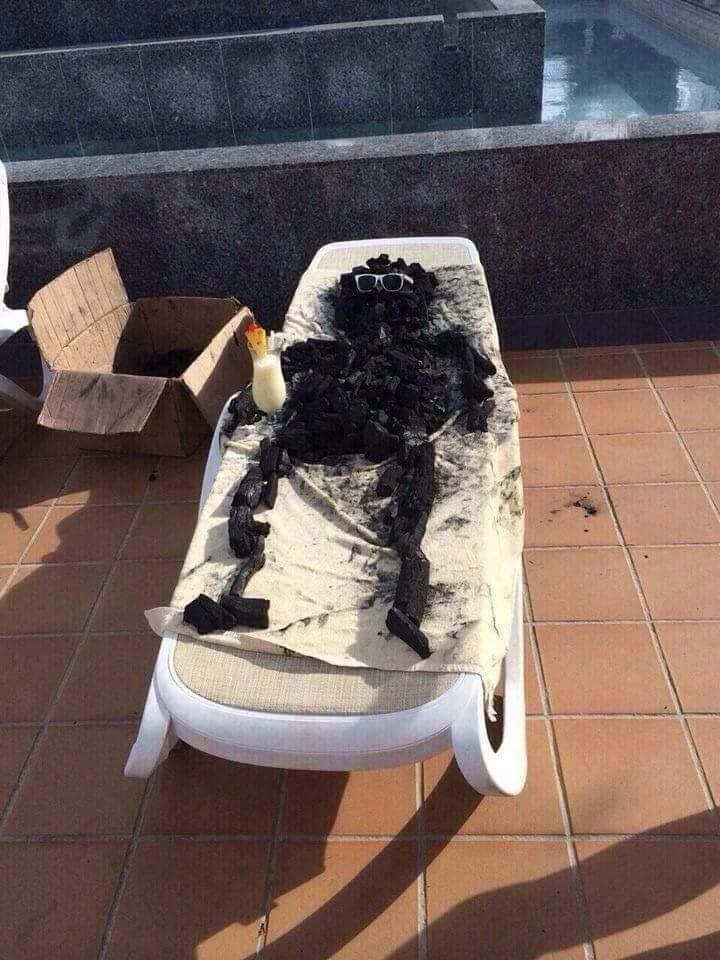 Just an American sunbathing in their heatwave.