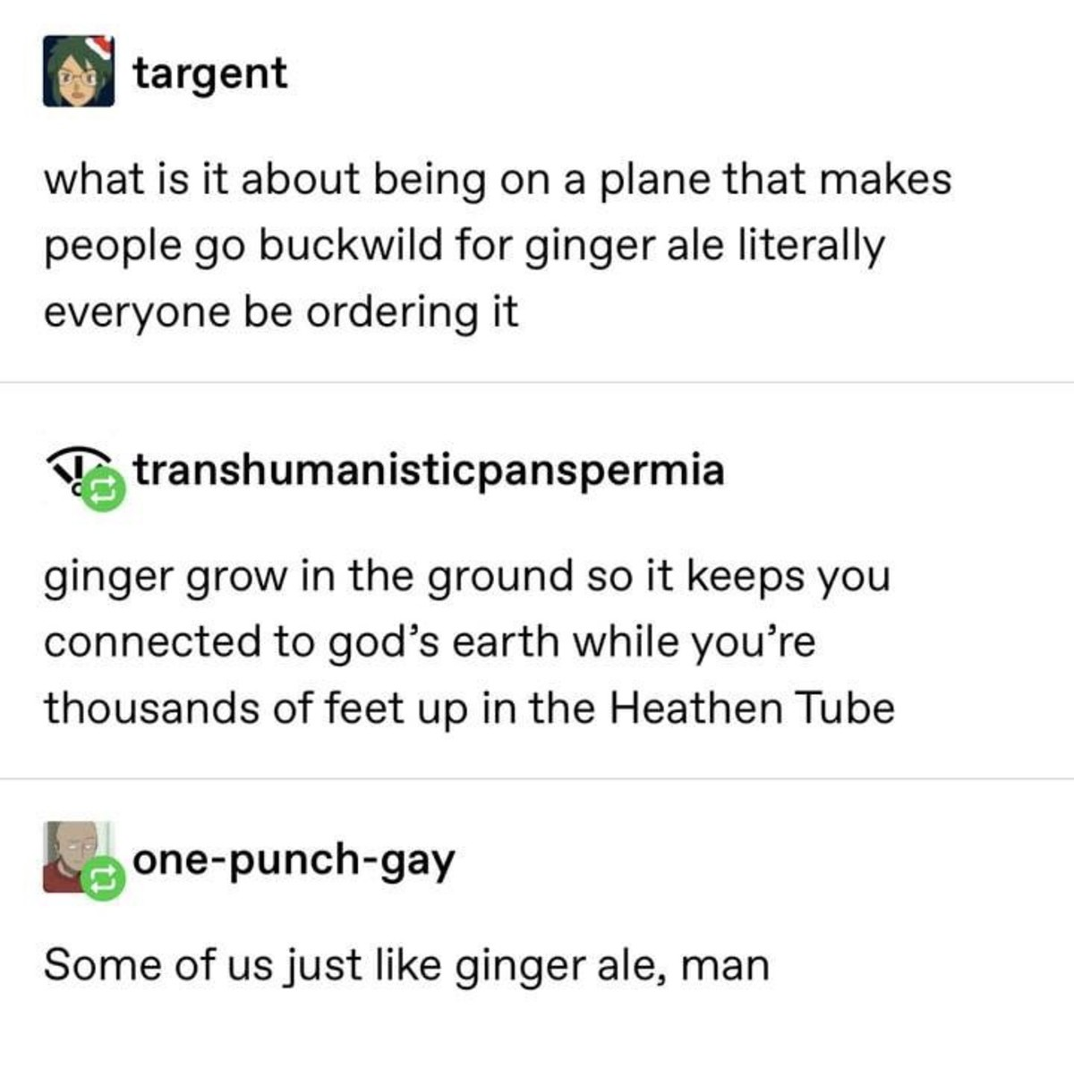 I want a ginger's ale