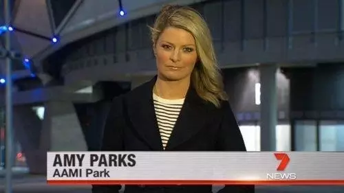 "This is Amy Parks reporting from AAMI Park"