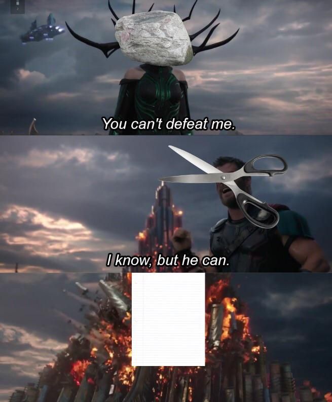Paper covers rock. simple spell, but quite unbreakable