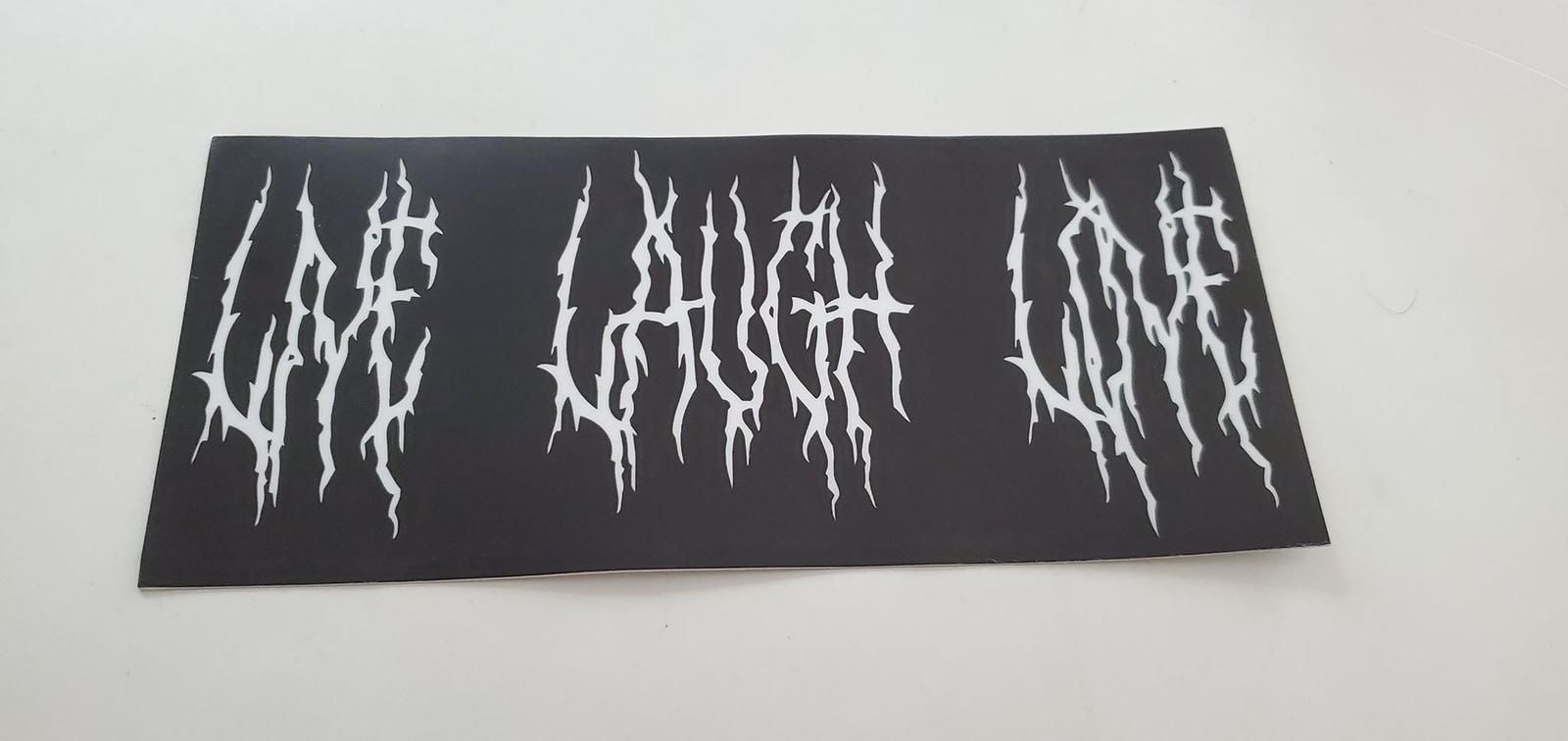 My friend wants to start being more positive, but doesn't want to give up his dark brooding image. So I made him some stickers.