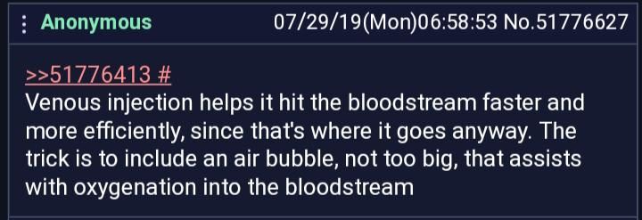 anon explains how to inject marijuana