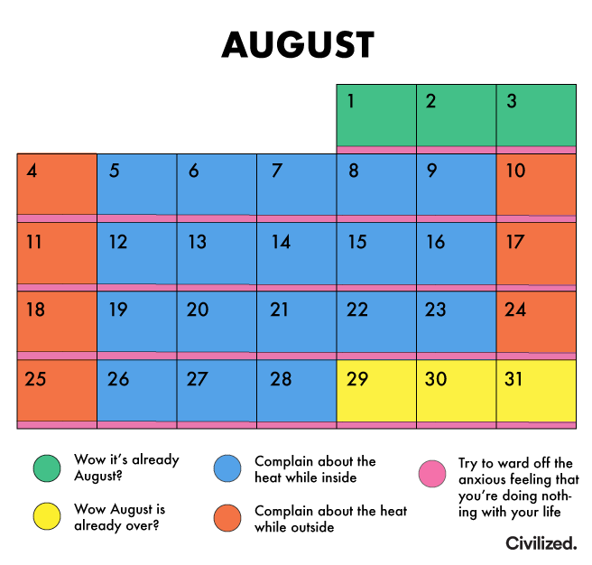 August's schedule