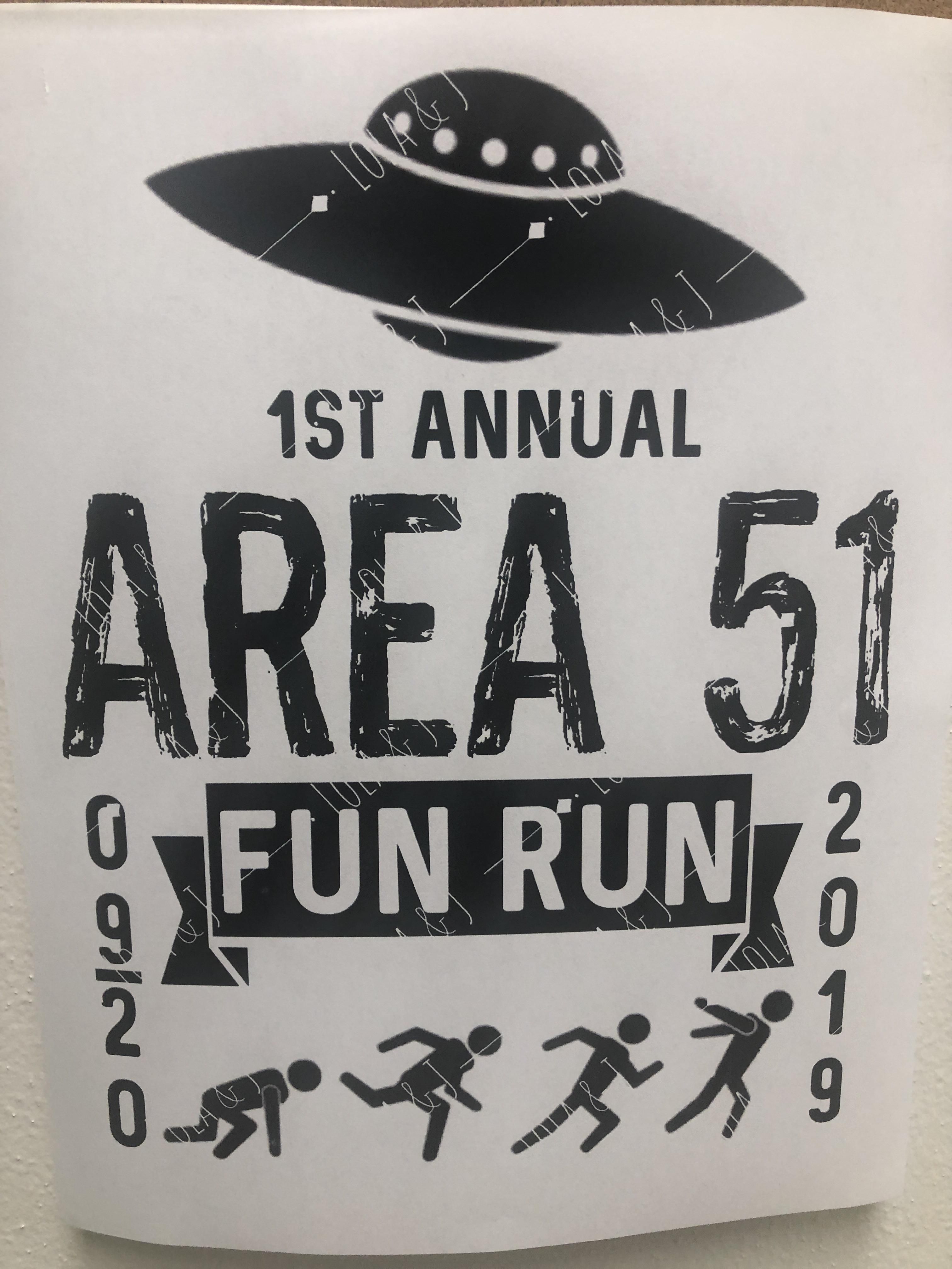 Found this flyer for a fun run this weekend.