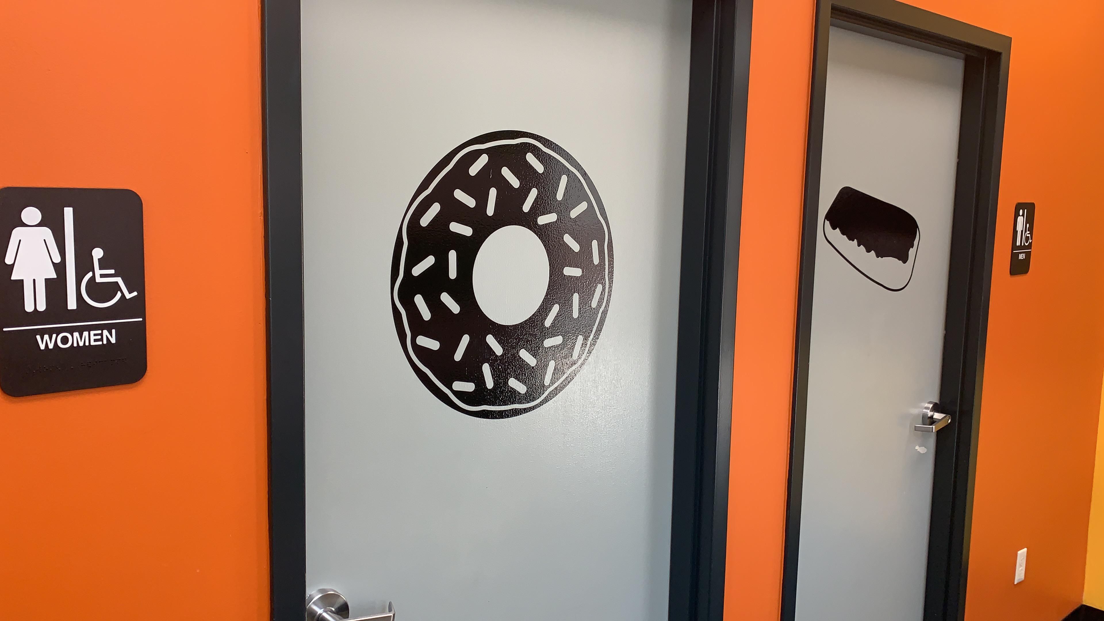 The Bathrooms at this donut shop