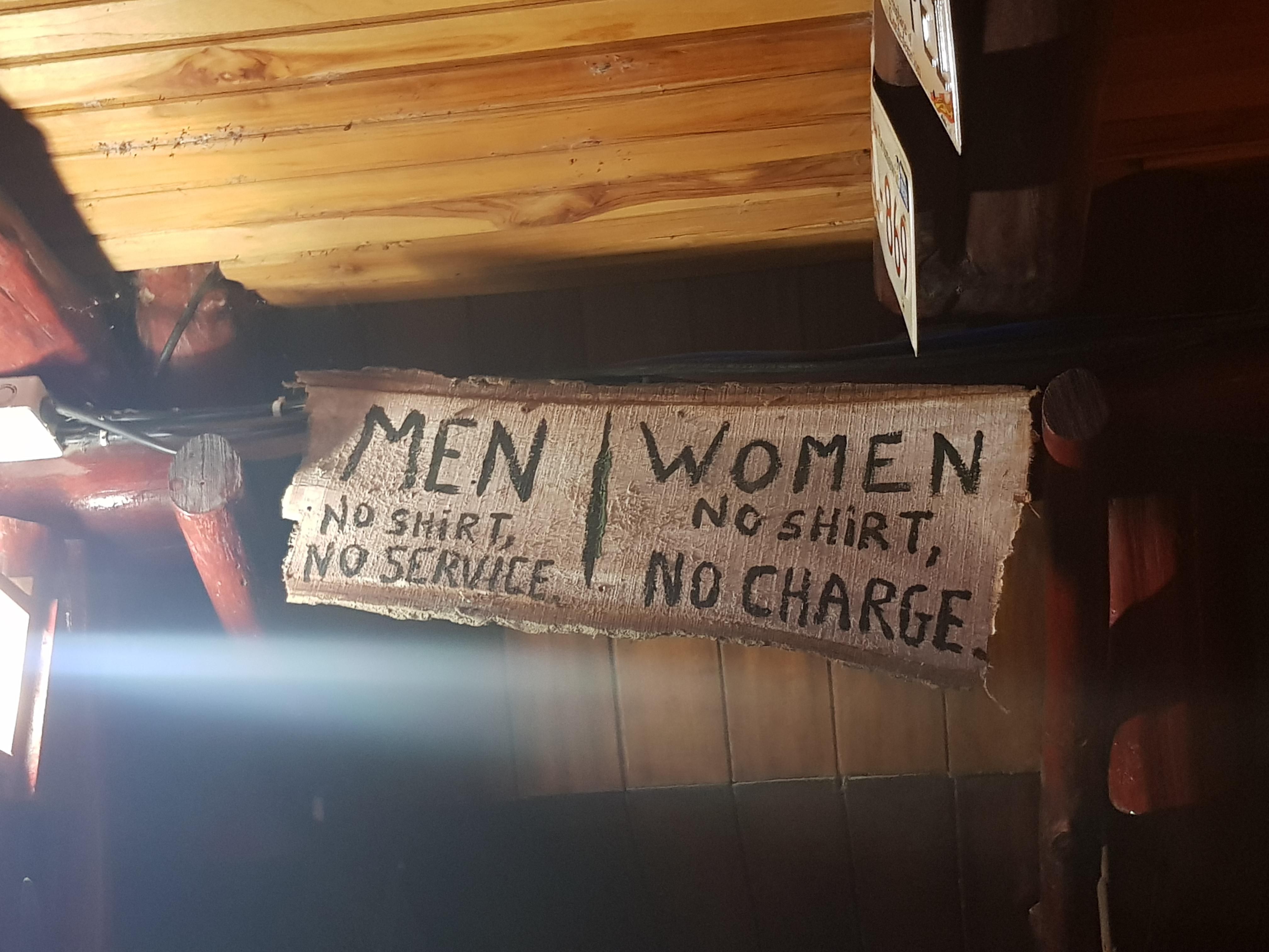 This sign in a bar in Costa Rica