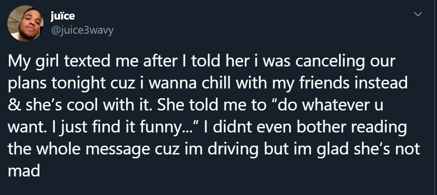 Glad she's not mad...