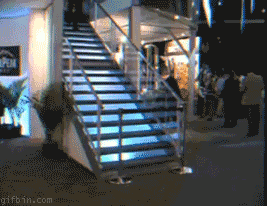 Falling down the stairs like a boss.