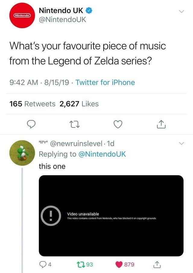 Nintendon't allow sharing music