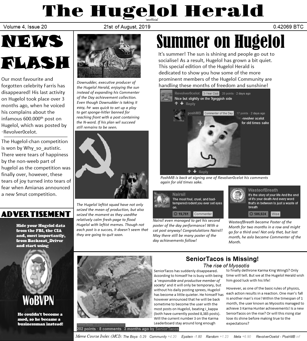 Hugelol Herald, Special Summer Edtion