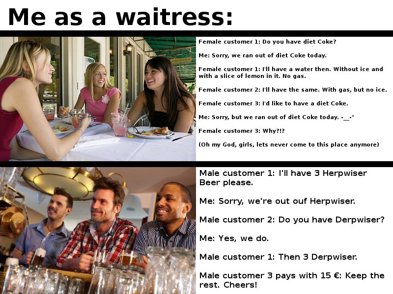 Me as a waitress