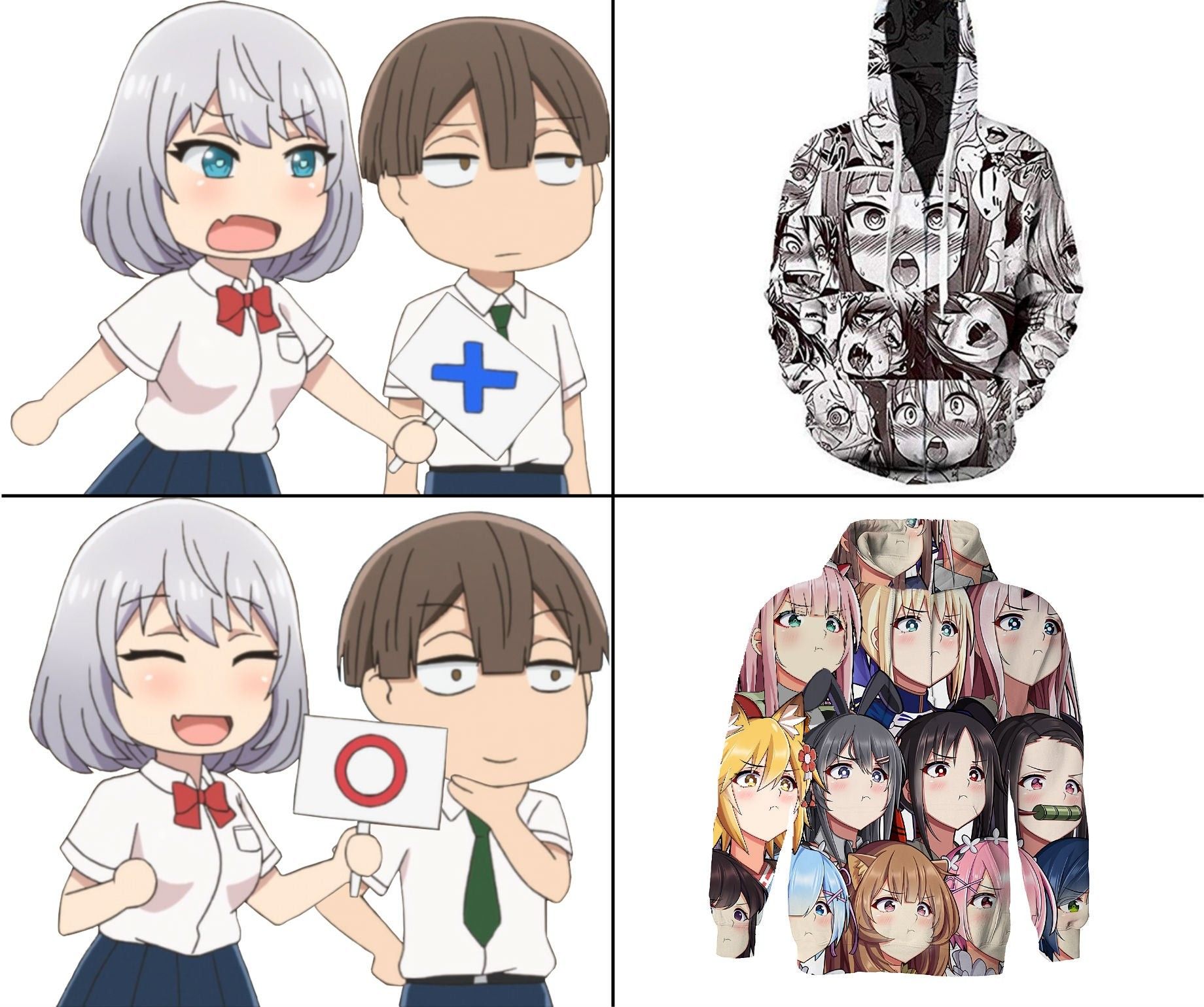 Pout is nice, but smug would be better