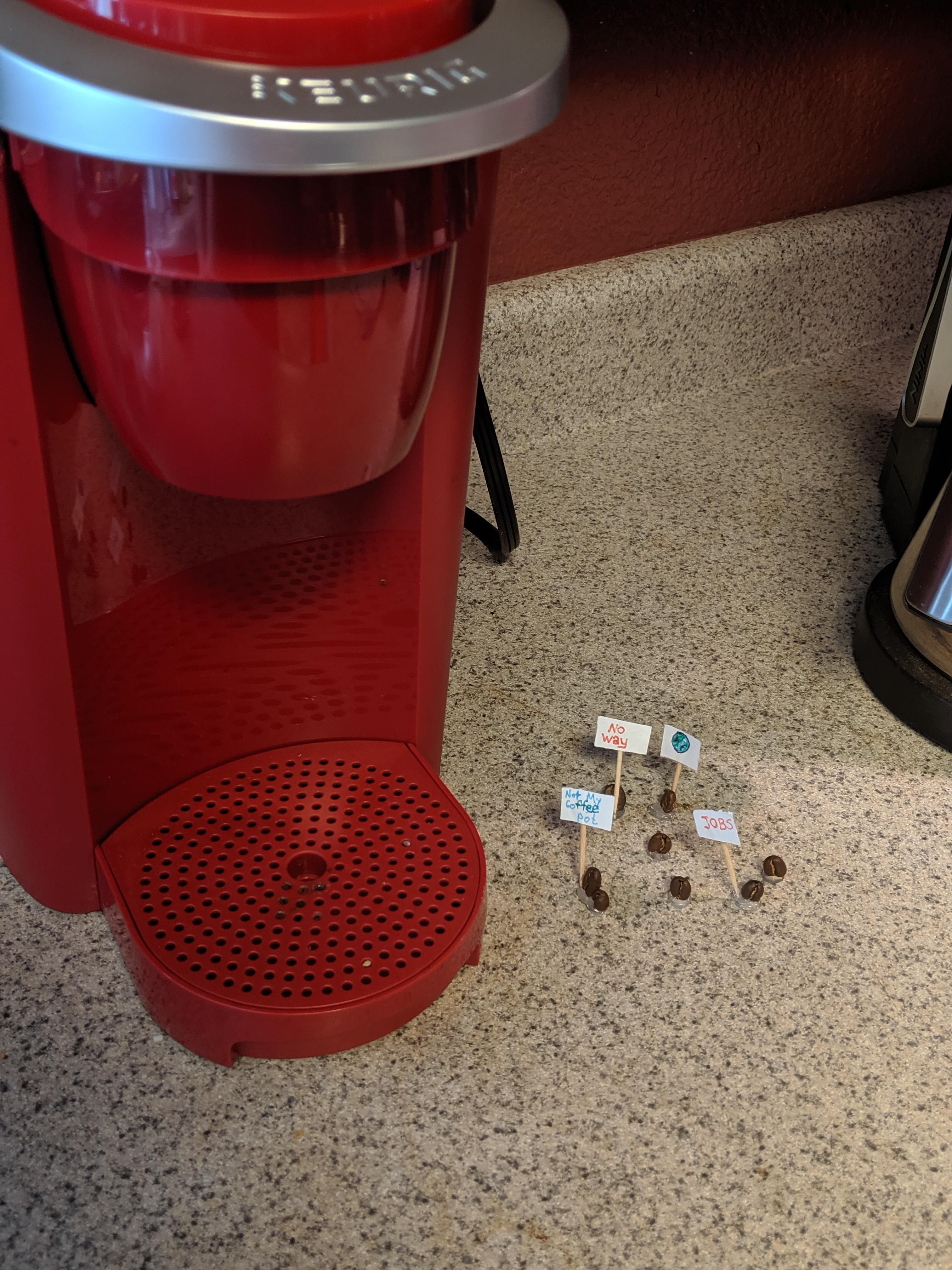 Our roomate bought a Keurig despite us already having a coffee pot. The community was not happy.
