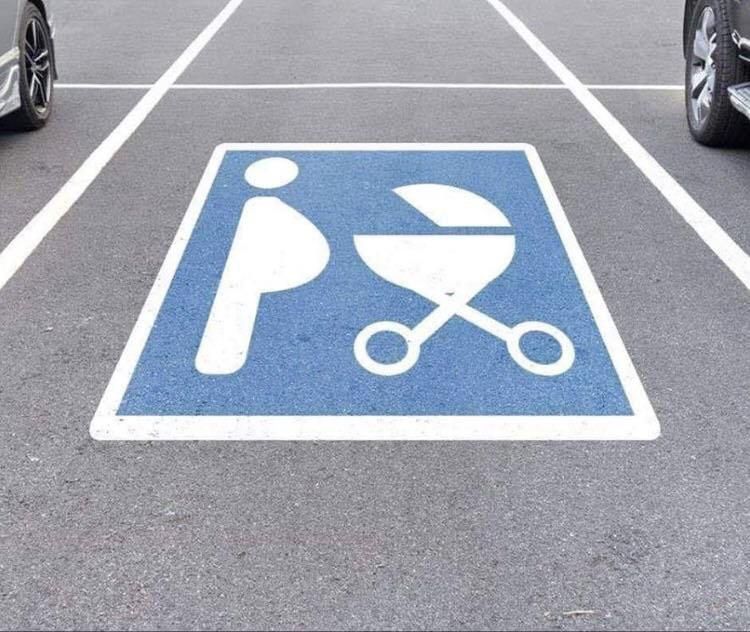 Special parking spot for fat men with a BBQ