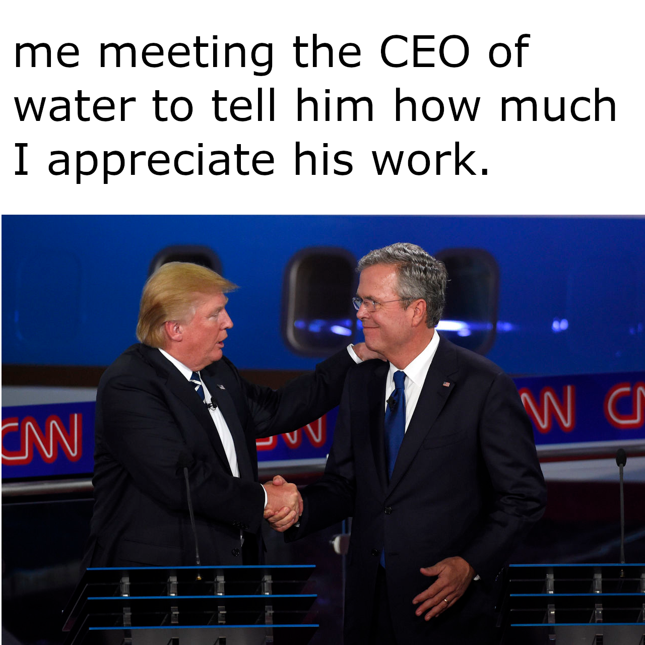 The CEO of water is on the right.