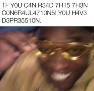 I can't read it, must be something amazing.