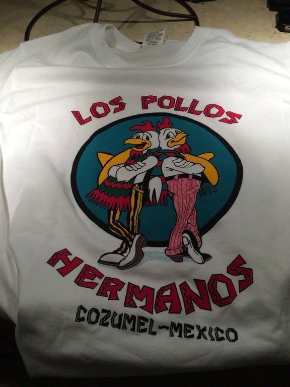My fiancée's grandma got me this shirt. She doesn't know what Breaking Bad is, nor that I like it. She only knows that I'm Hispanic and "like graphics."