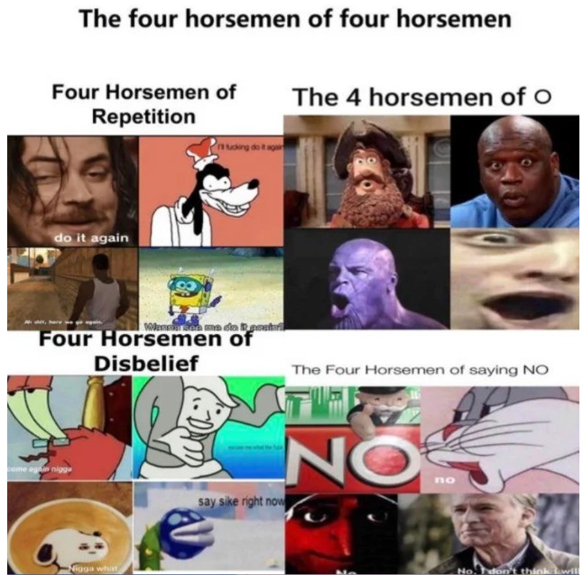 The four horsemen of titles