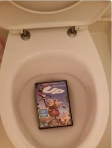 when you throw up in the toilet.