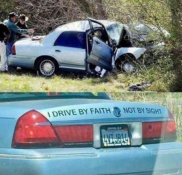 Guess Jesus didn't want to take the wheel