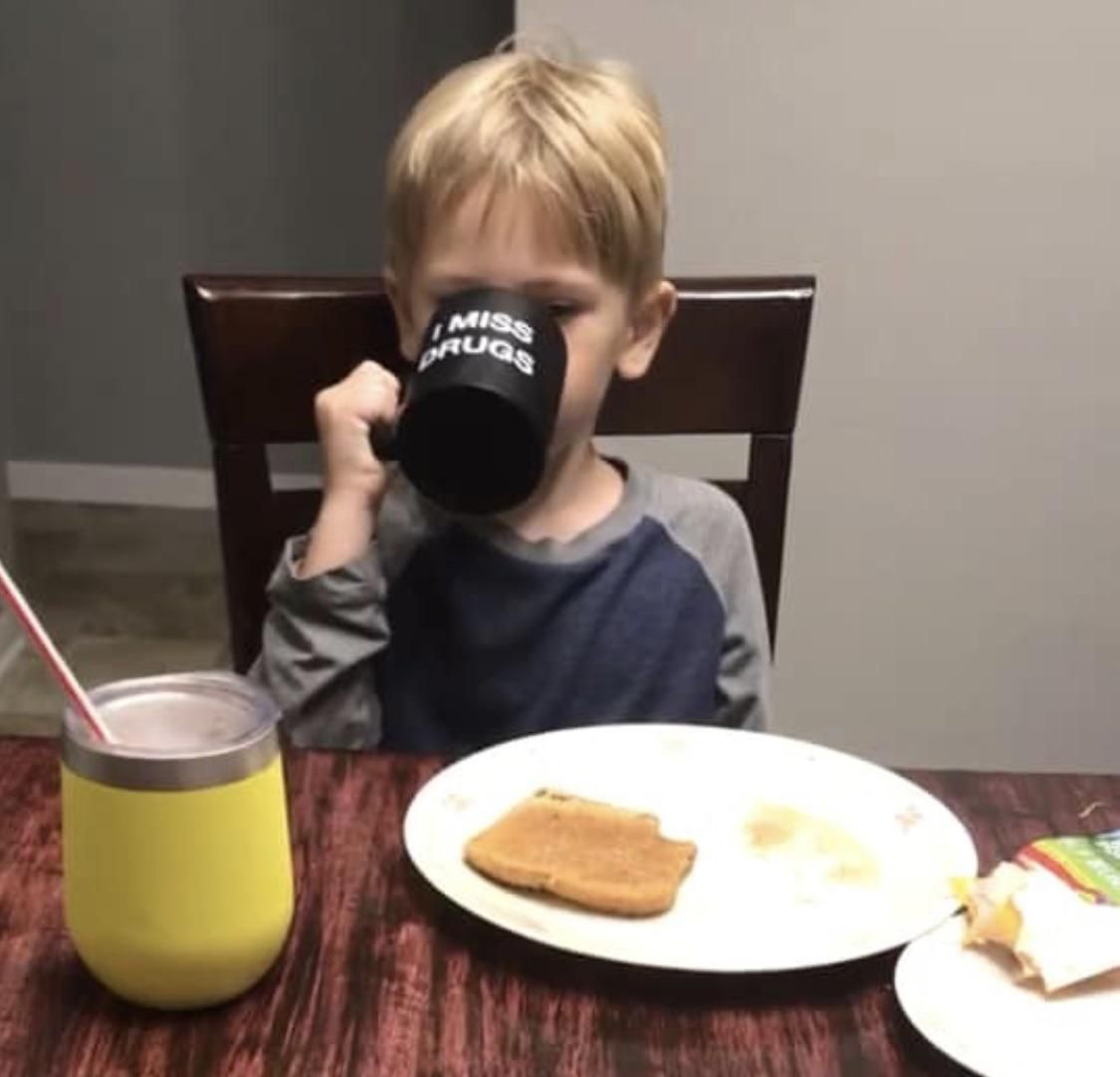 My friend’s kid asked if he could use “Mommy’s mug” this morning