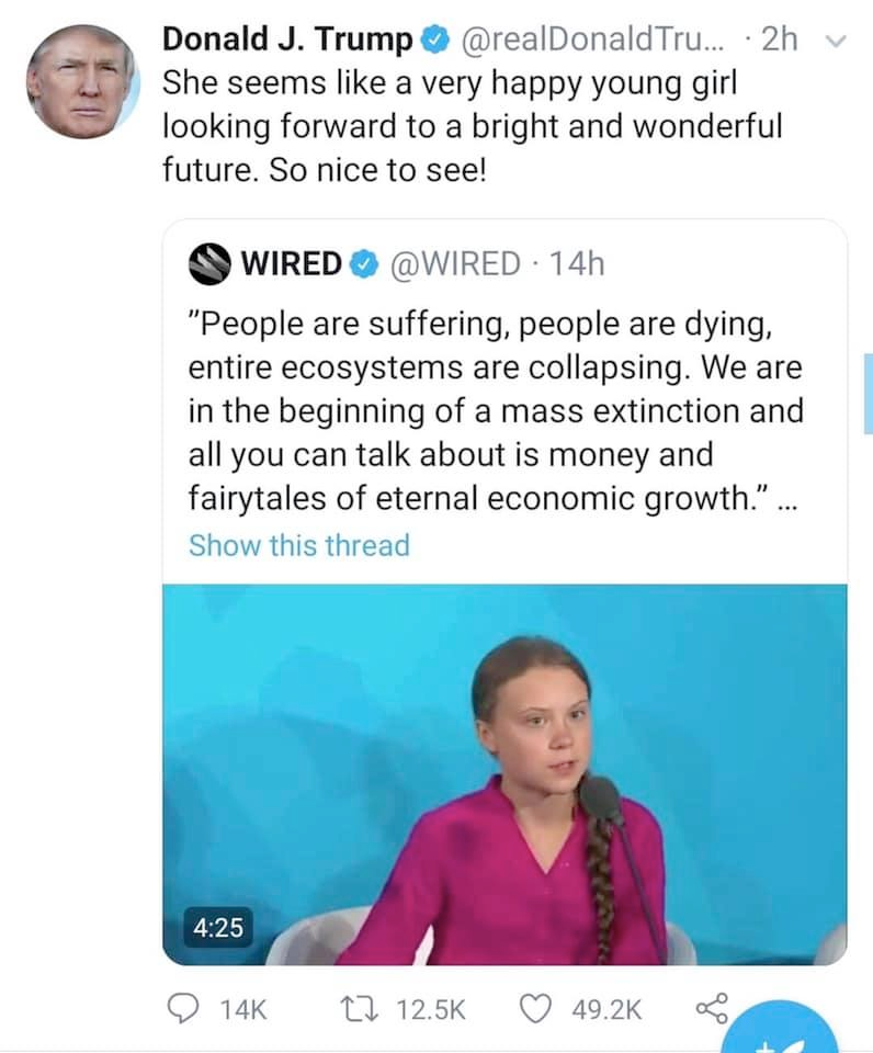 Thunbergposting or Drumpfposting?