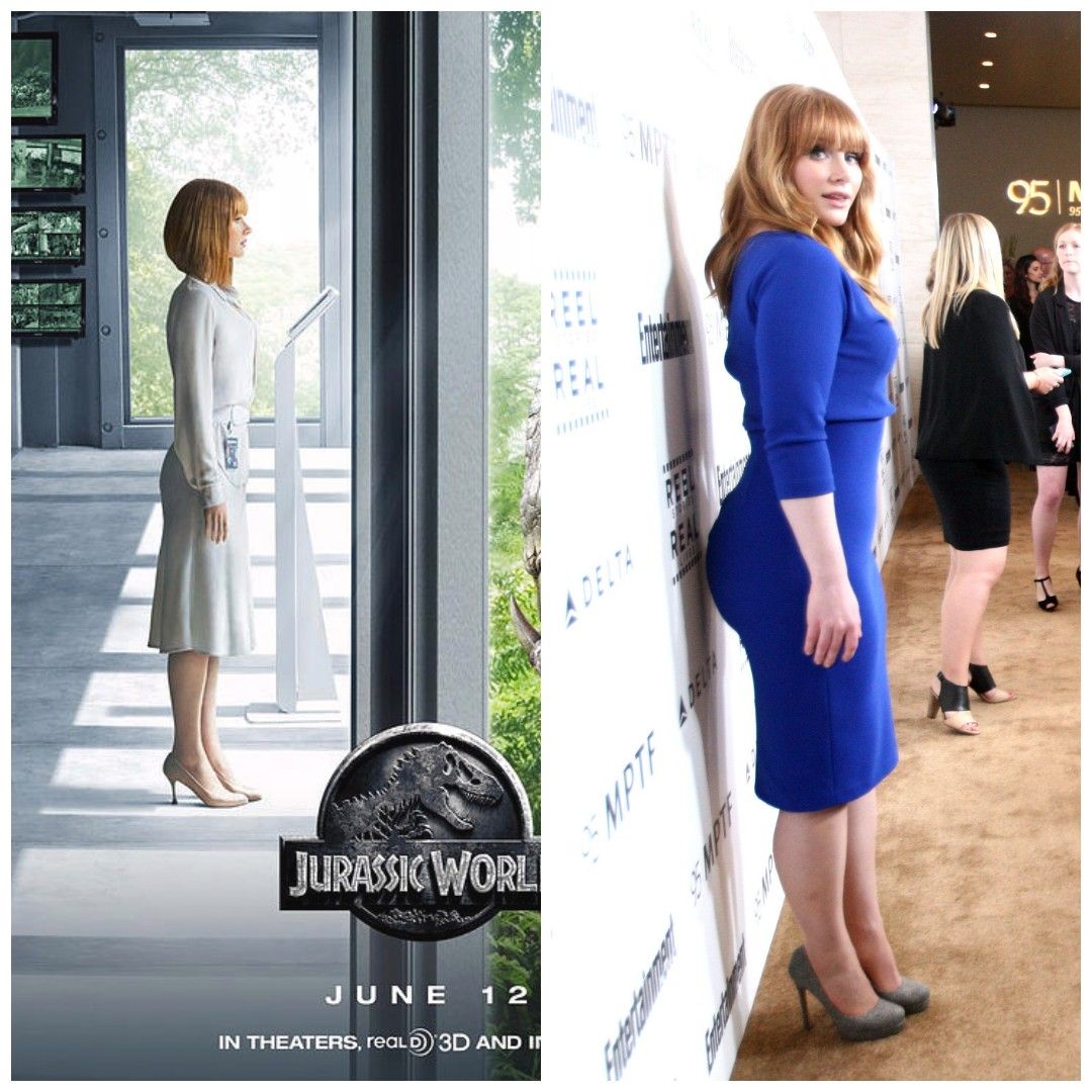 Bryce Dallas Howard's butt is so big they had to Photoshop it down in the Jurassic World poster