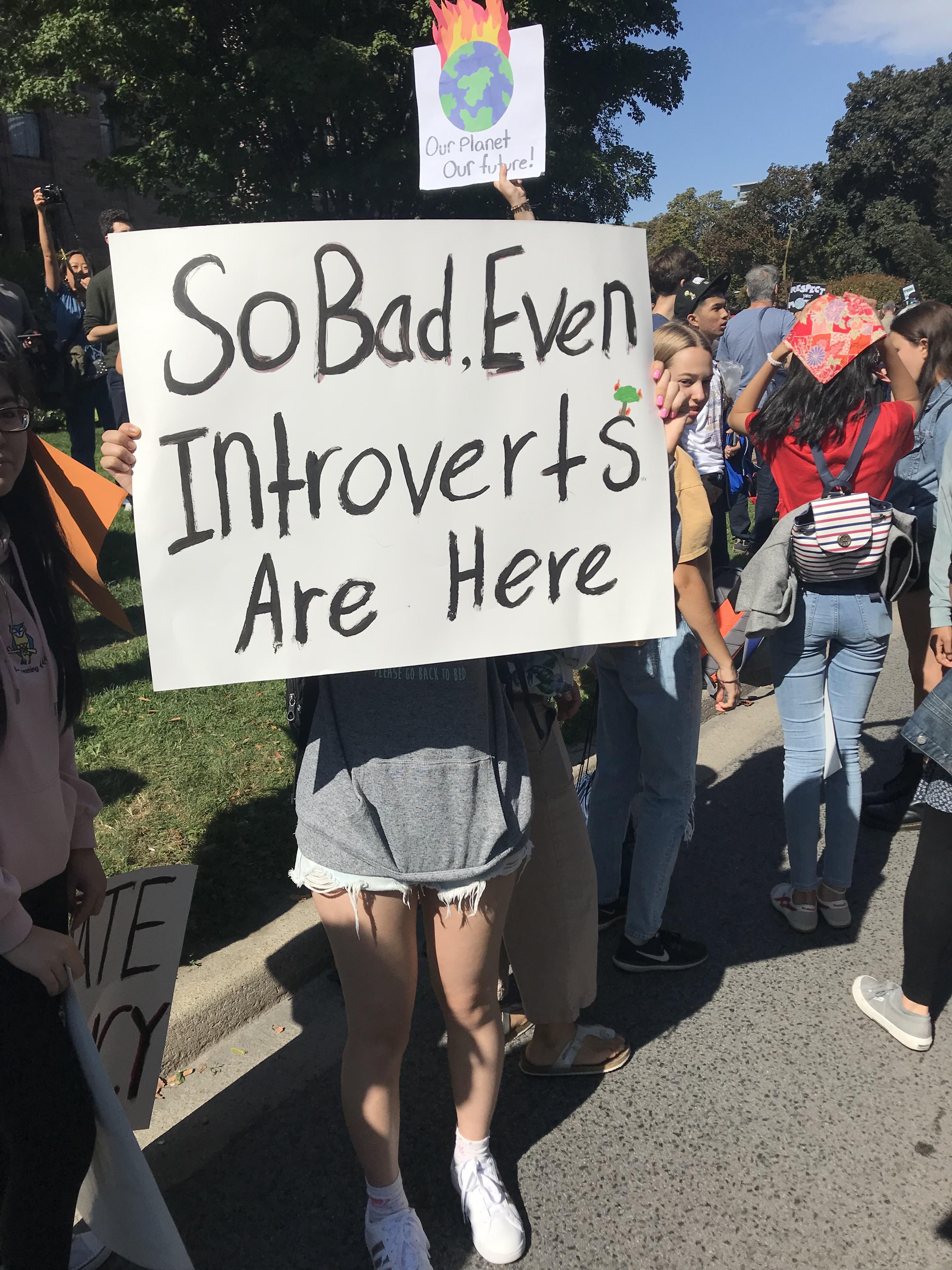 At a local climate strike...
