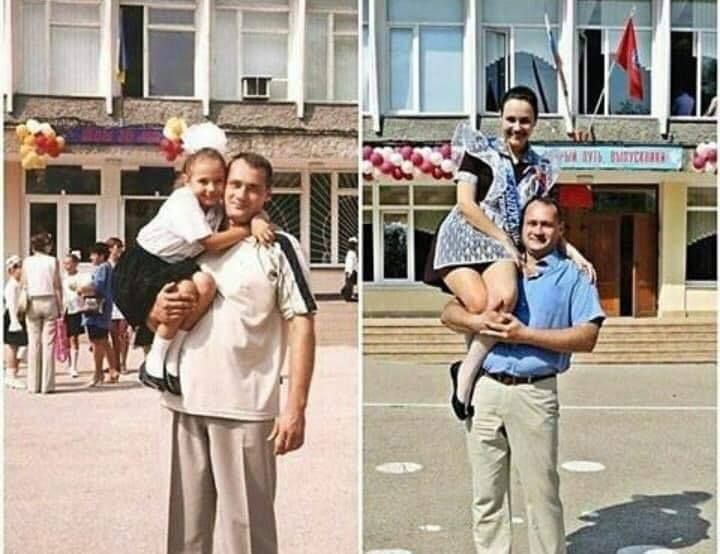 The first day in school and the last day at the University Father 's greatest love