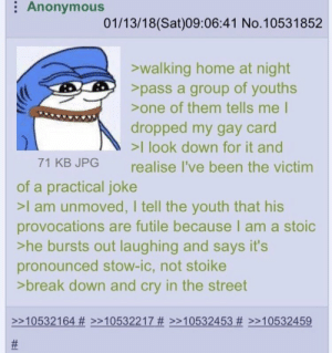 Anon drops his gay card