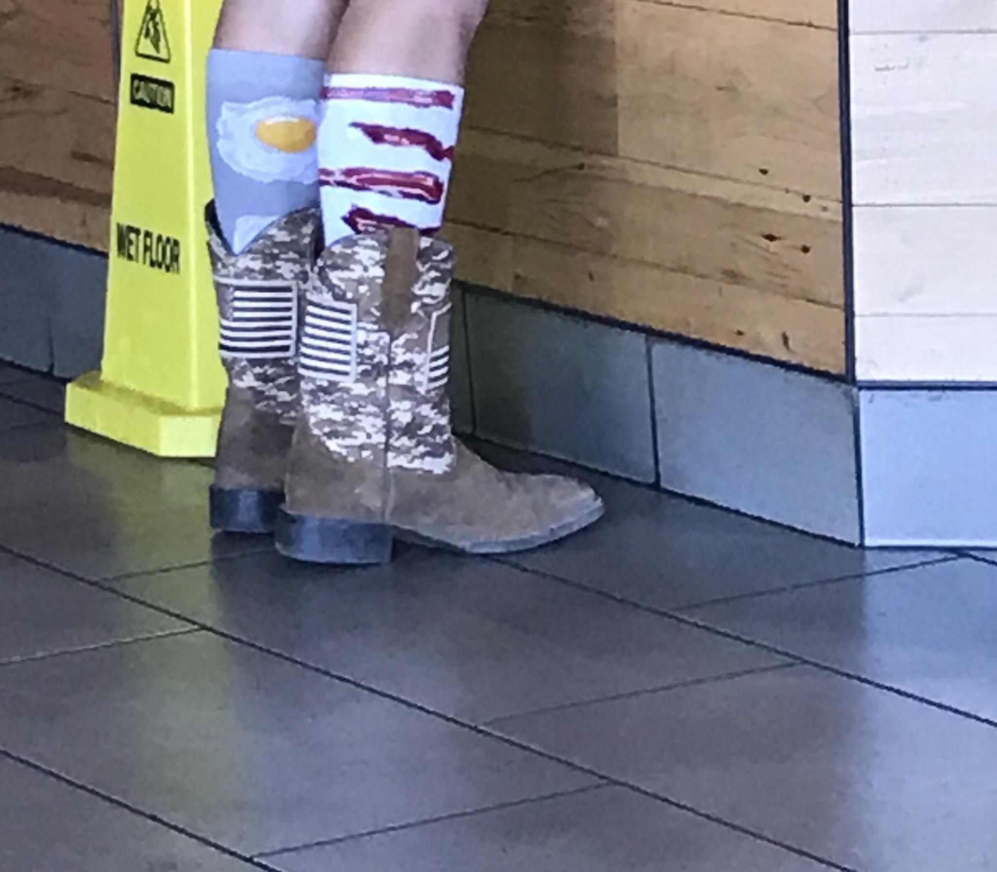 This kids footwear combo I saw this afternoon