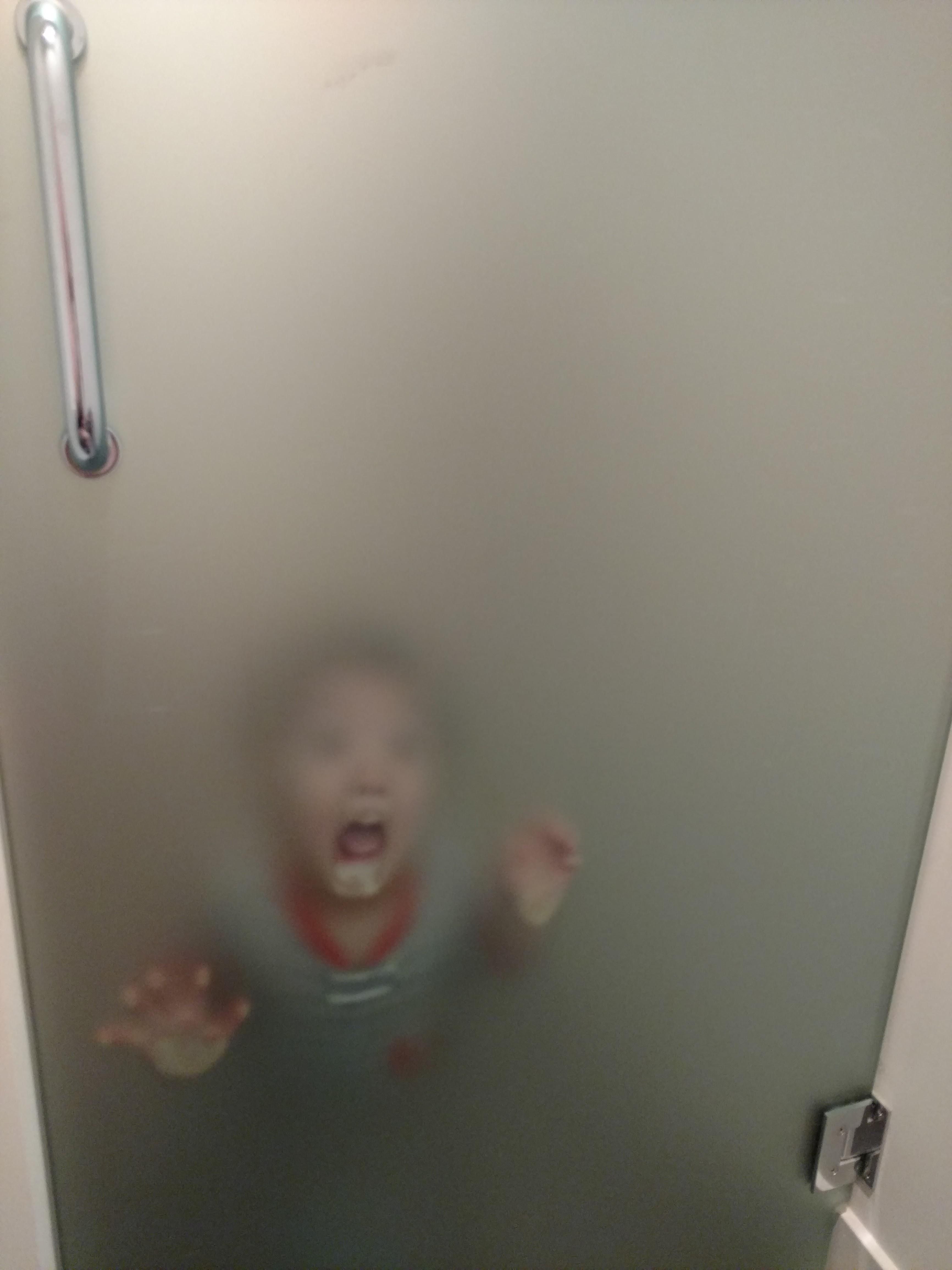 I sat on the toilet, closed the door, and my 2yo decided I wasn't shitting myself fast enough.