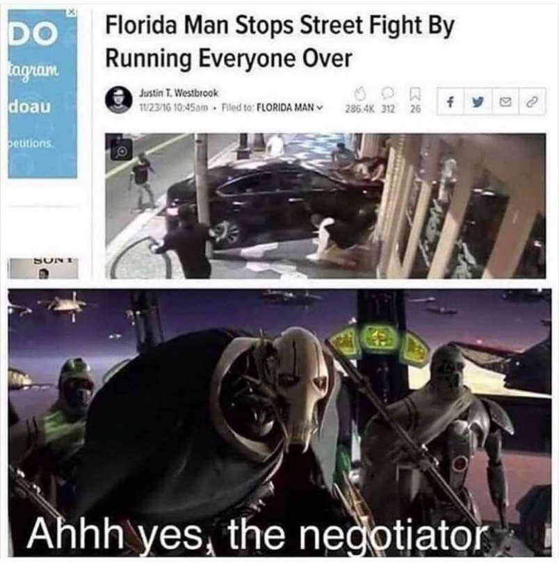 The only way Florida man solves things