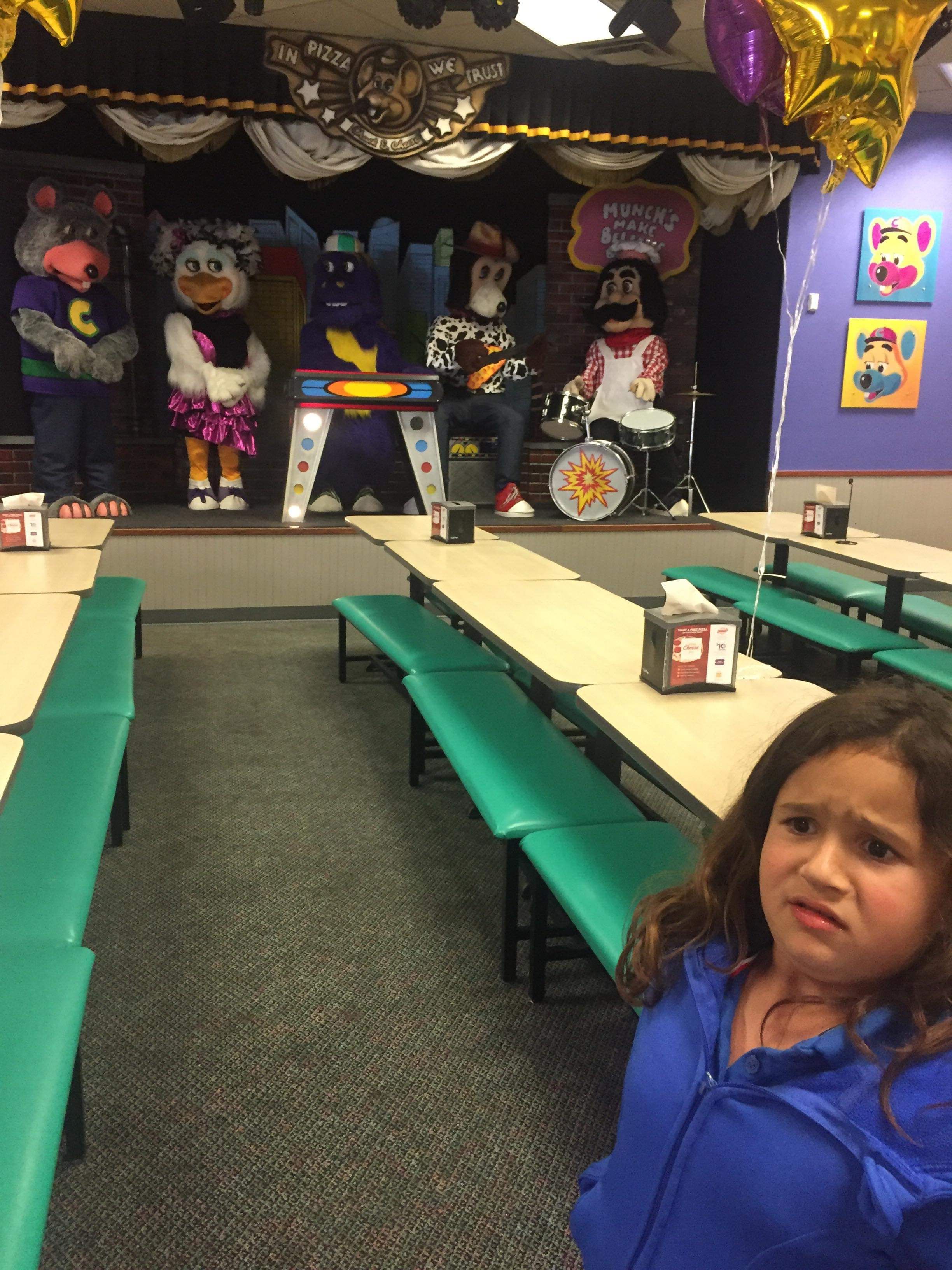 My girlfriends niece went to Chuck E. Cheese for the first time...