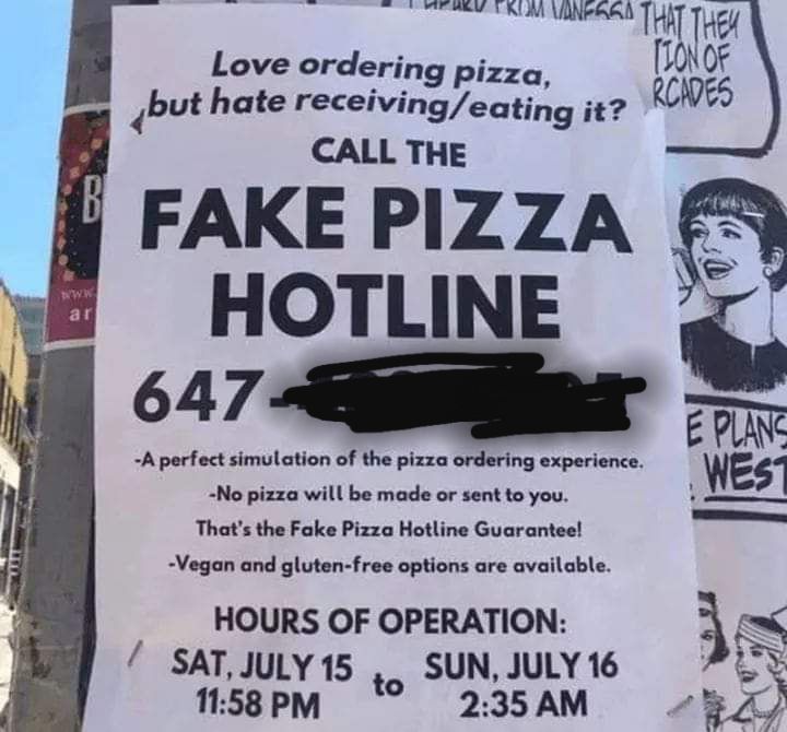 Fake Pizza Hotline