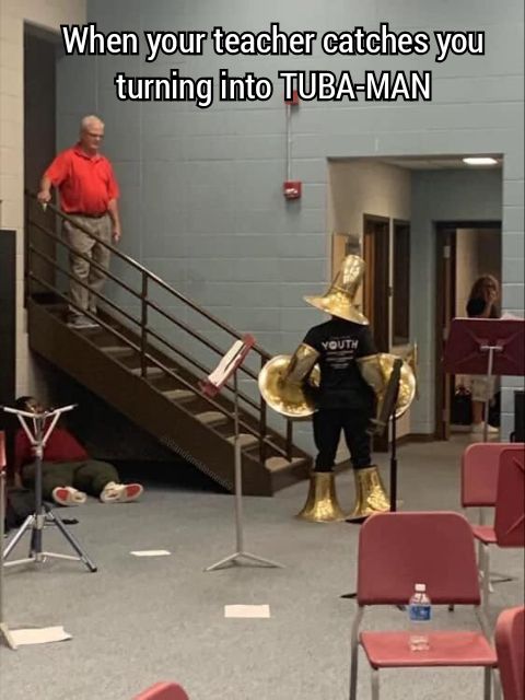 Tuba man to the rescu.. detention