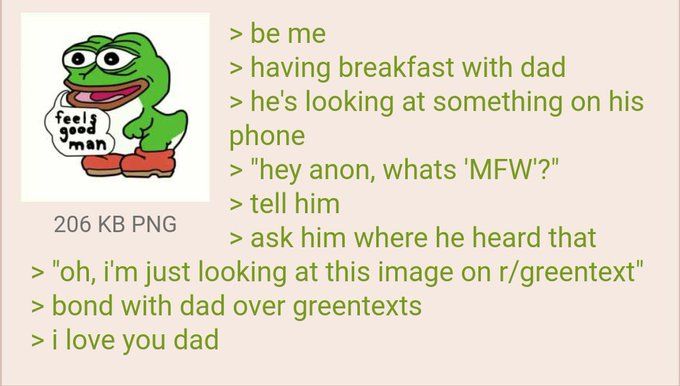 Anon bonds with his father