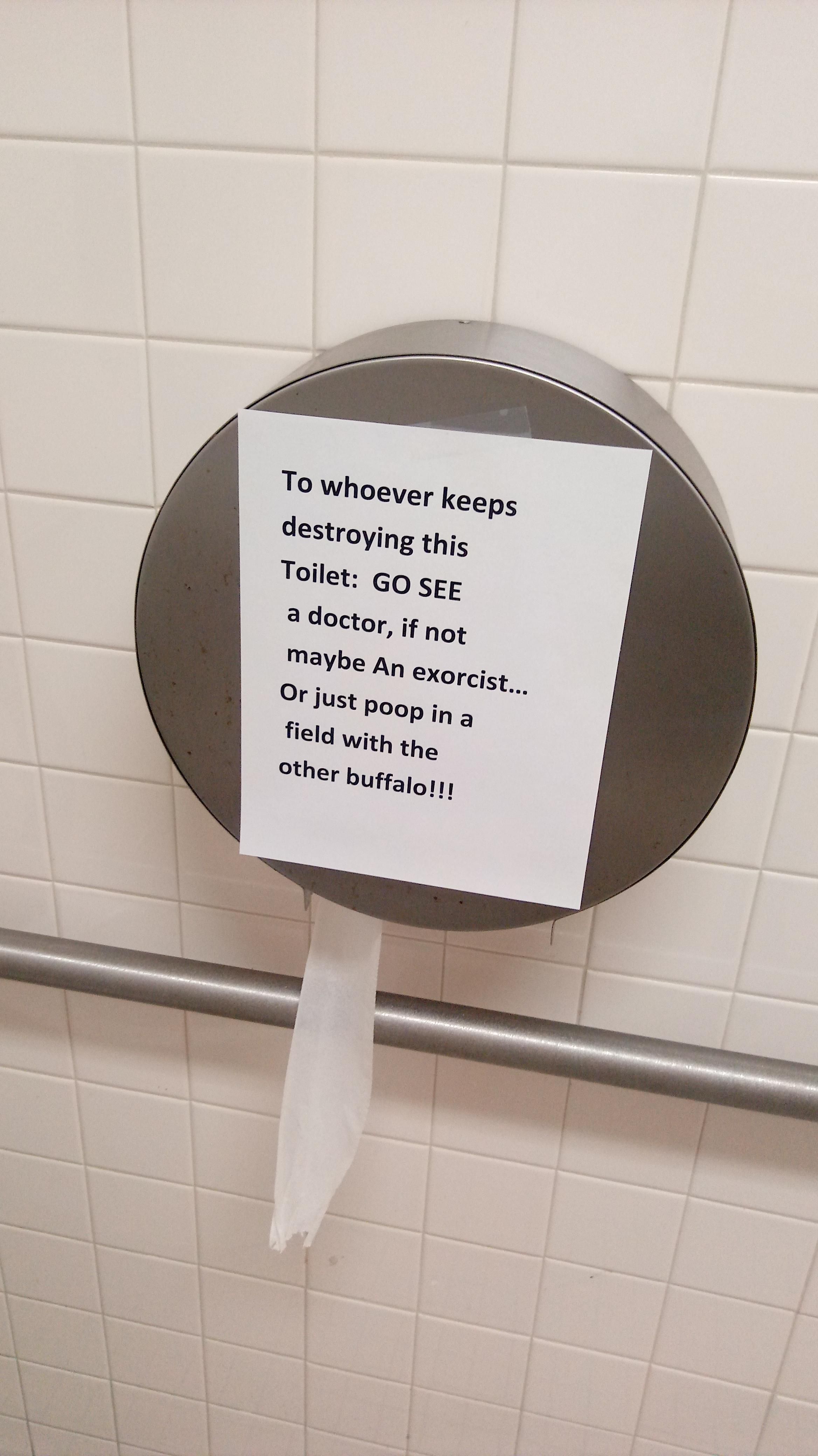 The teachers lounge bathroom is getting savage.