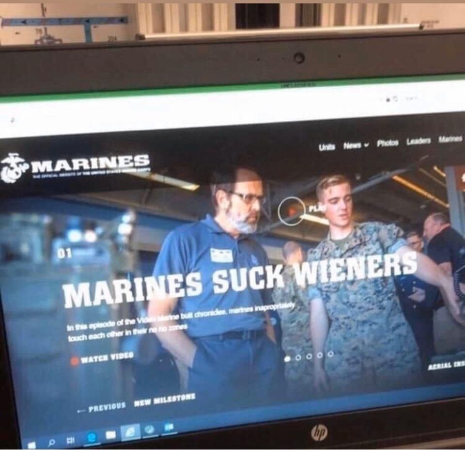 Evidently the Marines website got hacked...