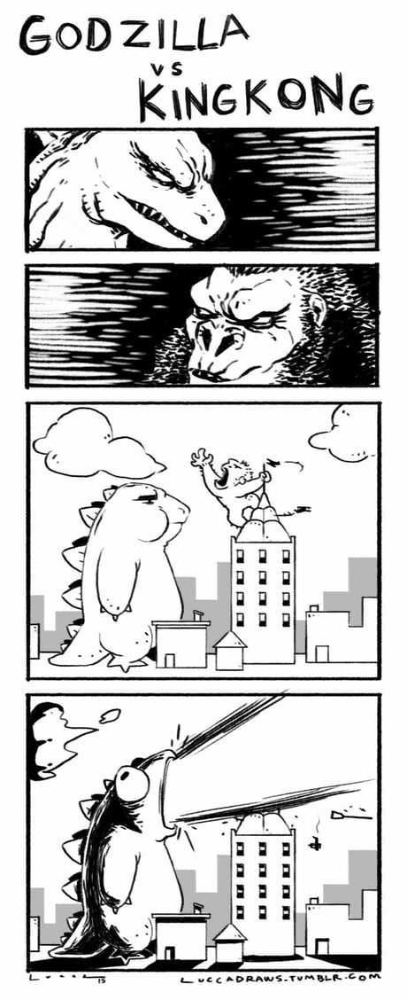 How everybody thinks Godzilla versus King Kong will go down in a nutshell