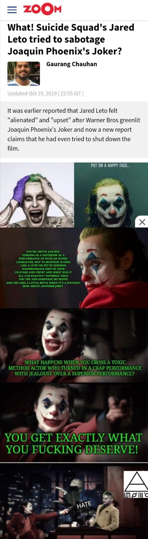 *Joker spoilers* You actually get a loss in quality because the scene hasn't been released yet