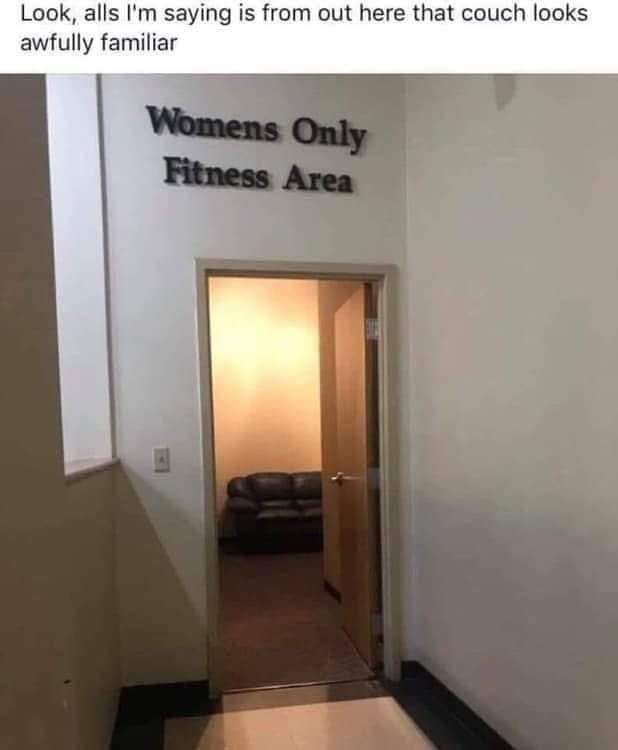 More like "women only fitness dick in her mouth" iykwim