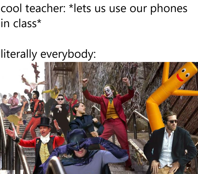 teacher phones meme