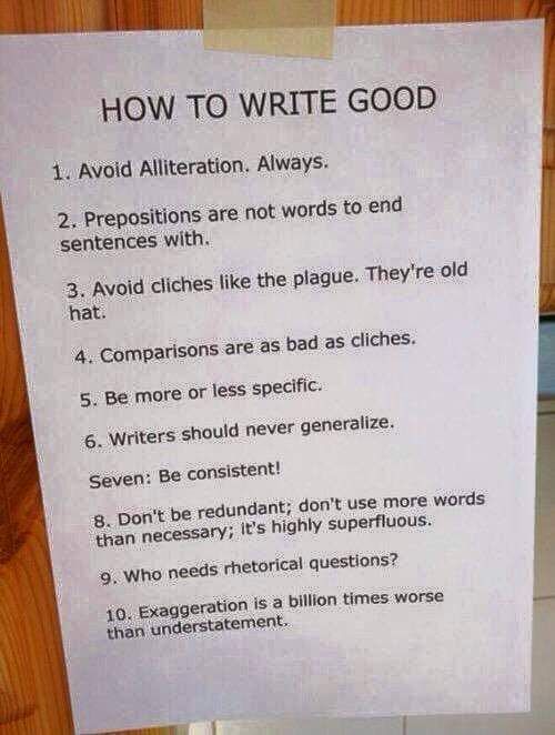 "How to write good"