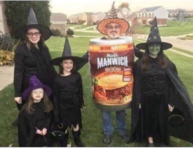 His family wanted to be witches for Halloween but Dad didn't want to be left out!