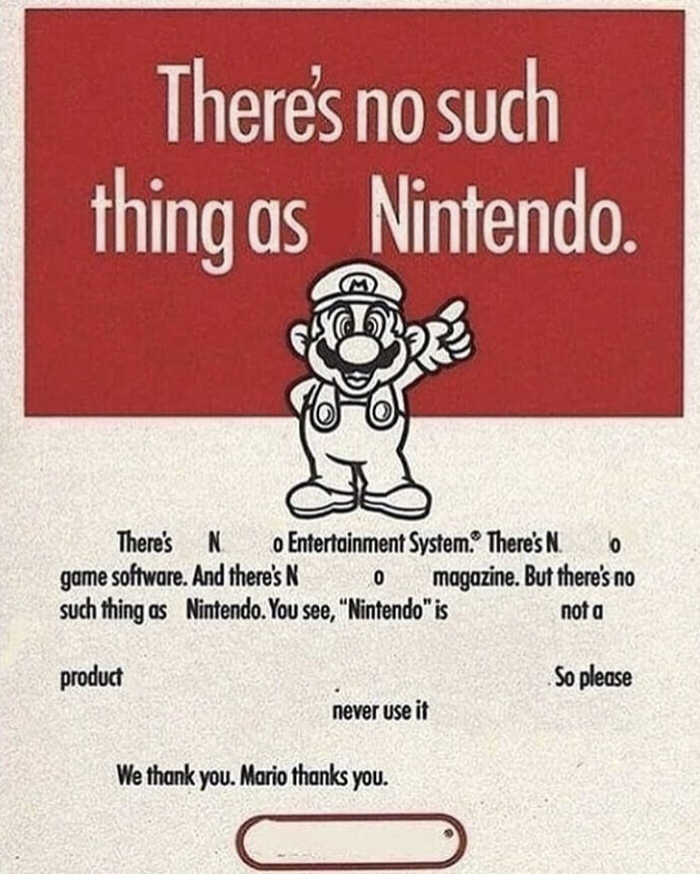 how can Nintendo be real if Mario thanks you