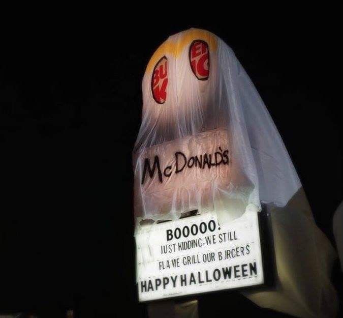 Burger King restaurant dresses up as a McDonald’s for Halloween