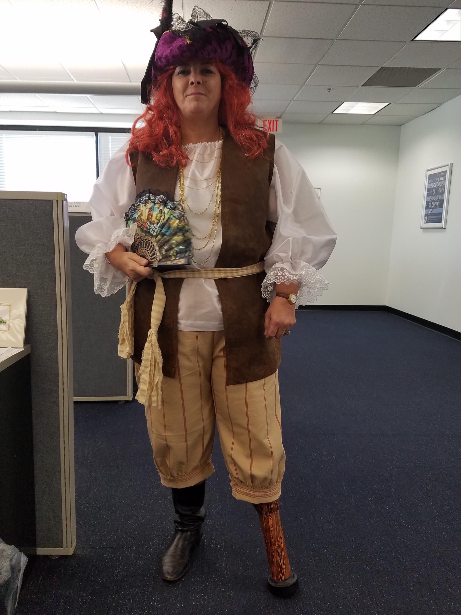My co-worker is an amputee. This was her costume.