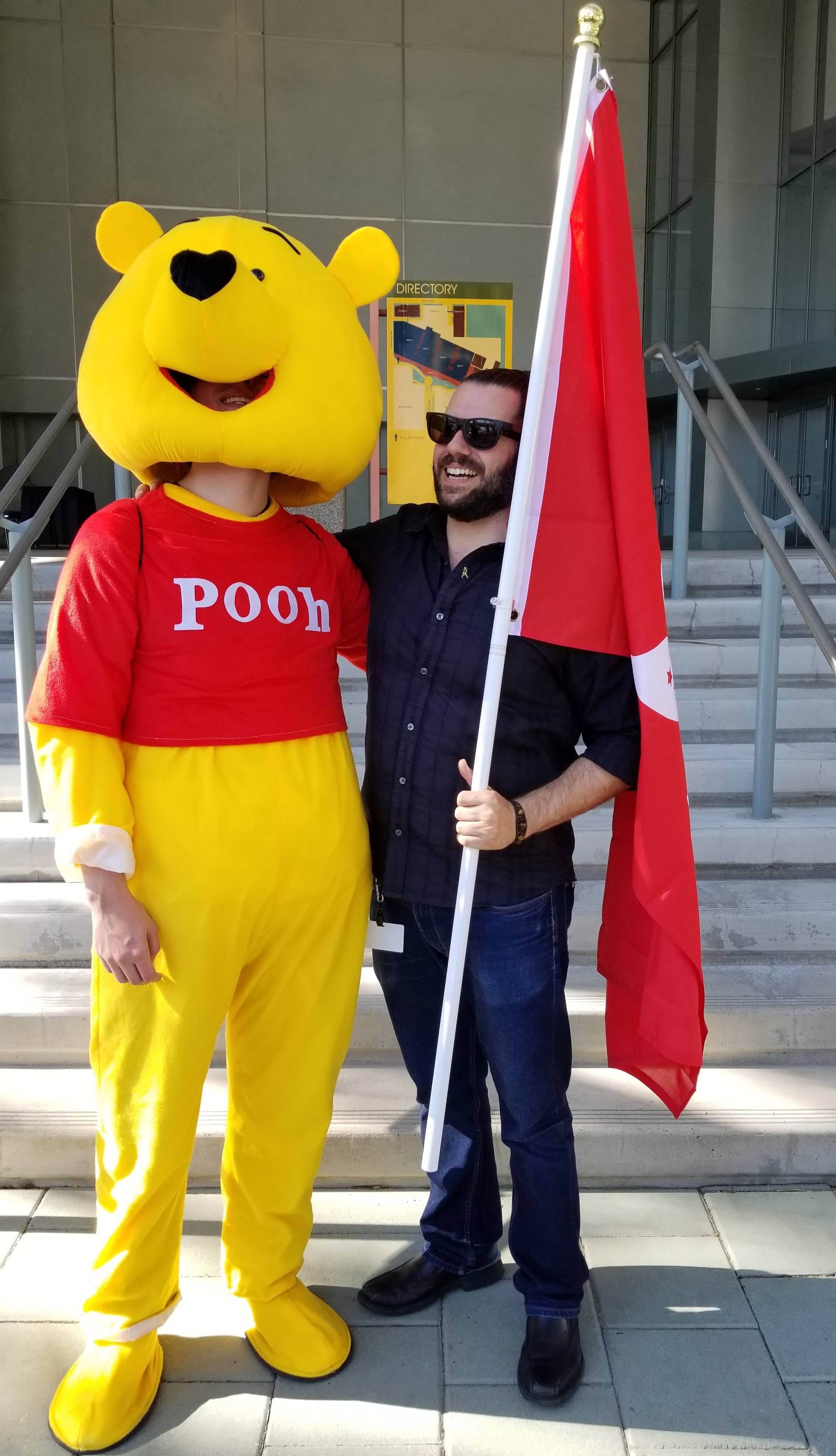 Found Winnie the Pooh waving the Hong Kong flag in front of BlizzCon.