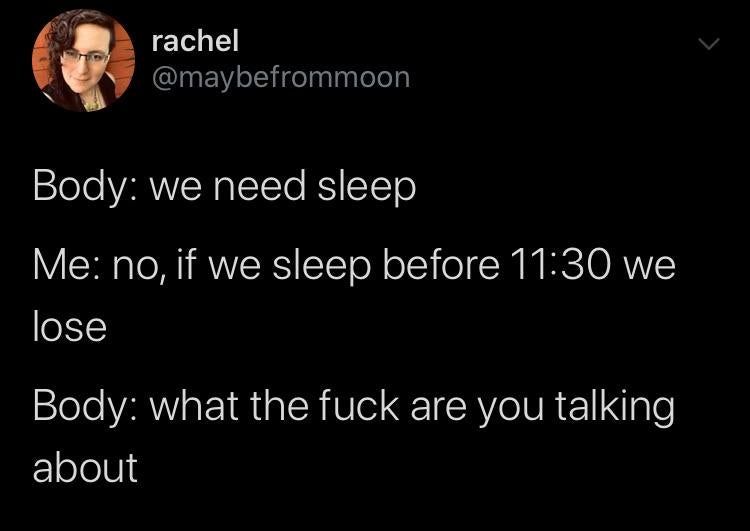 If you sleep before midnight you're a boomer